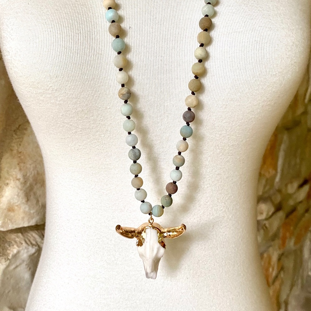 Just in!  Boho amazonite steer necklace - Picture 4 of 6